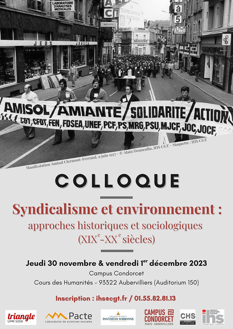 Syndicalisme et environnement :approches historiques et sociologiques(XIX -XX siècles)
