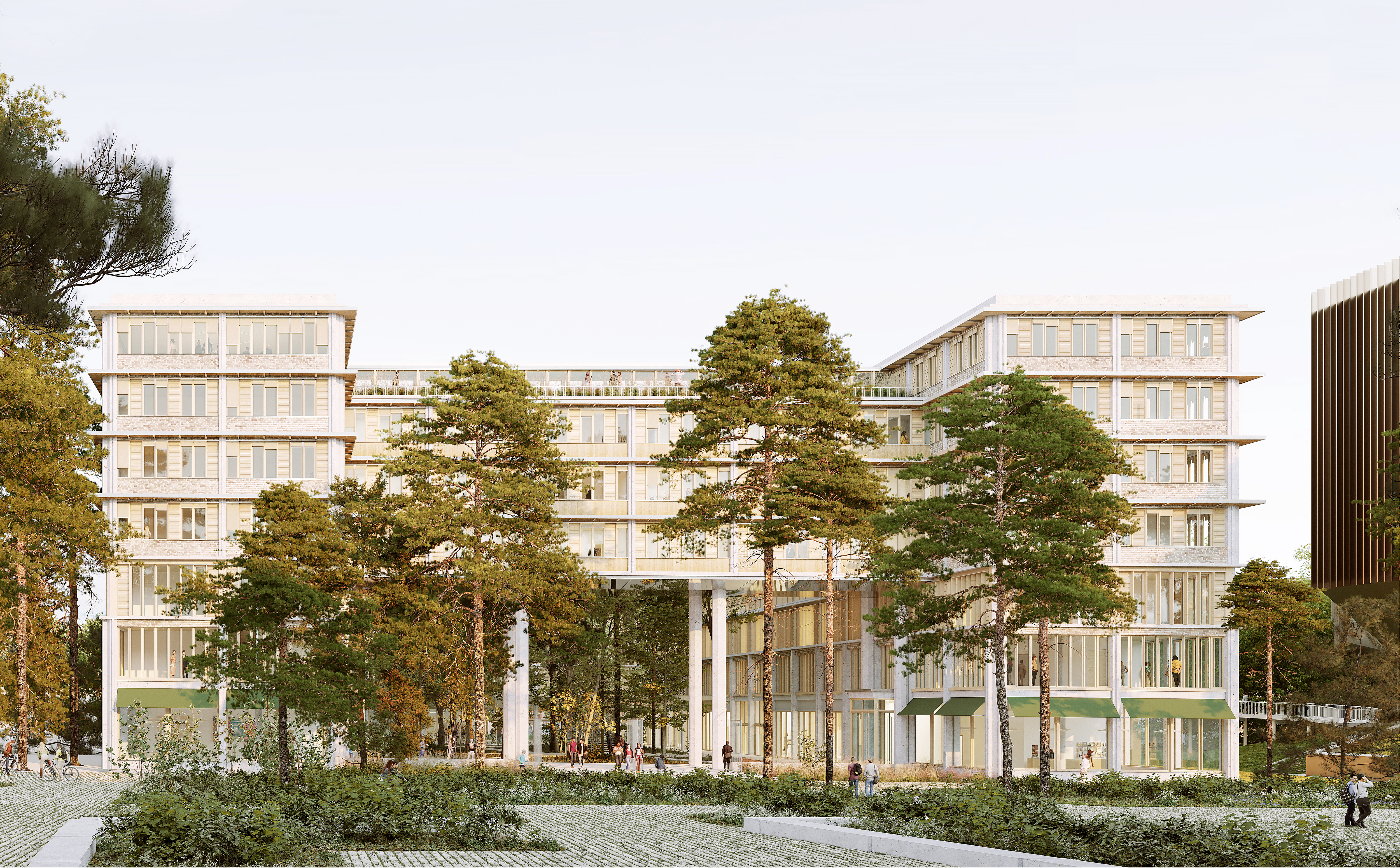 Perspective du nouveau bâtiment de l'EHESS-FMSH