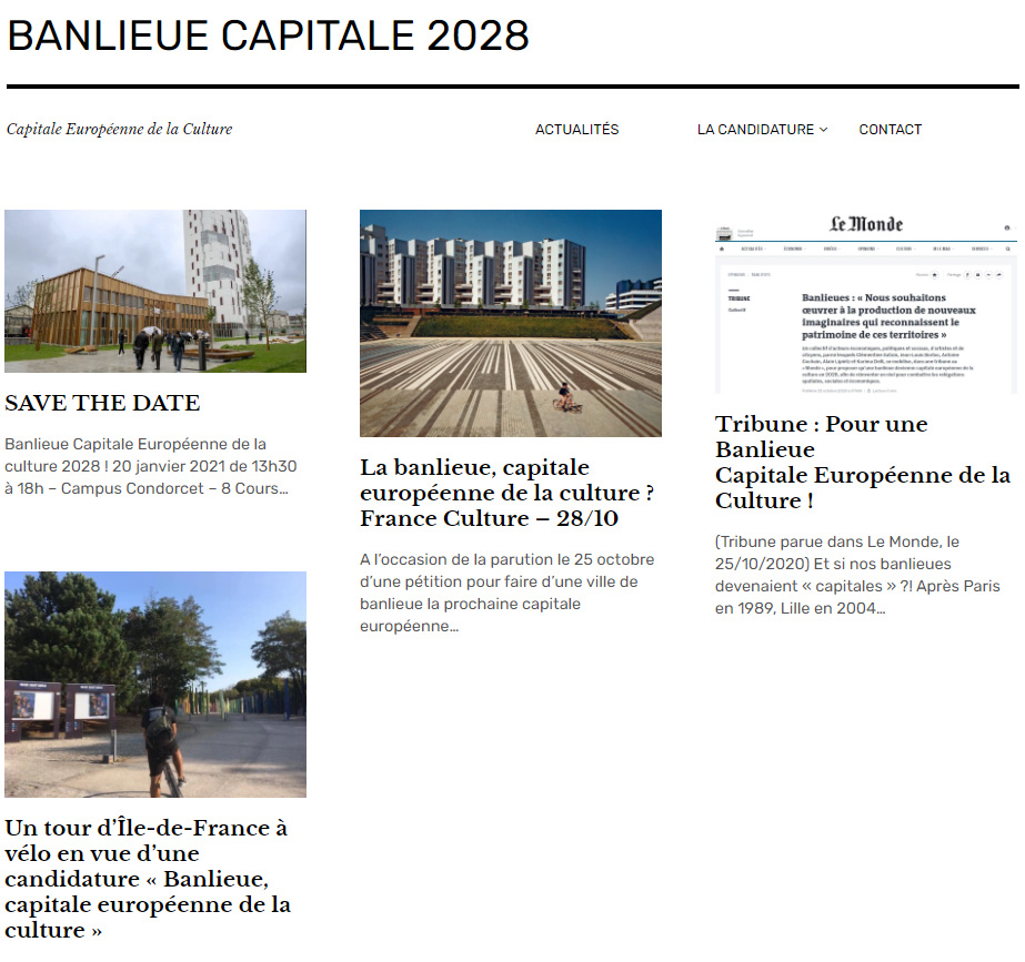 Villes de banlieue capitale européenne de la culture