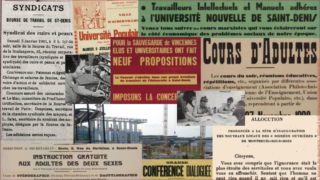 Campus universitaires et territoires 2021 - Savoirs et formation des travailleurs et travailleuses en Seine-Saint-Denis (XIXe-XXIe siècles) : recherche et valorisation des sources.